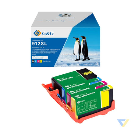 G&G Remanufactured HP 3YL84AE/3YL81AE/3YL82AE/3YL83AE(912XL) Inkjet Cartridge BK/C/M/Y-0