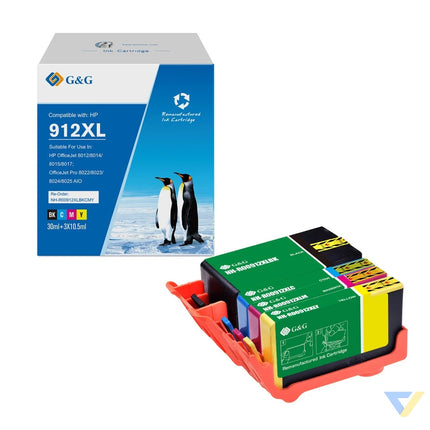 G&G Remanufactured HP 3YL84AE/3YL81AE/3YL82AE/3YL83AE(912XL) Inkjet Cartridge BK/C/M/Y-0
