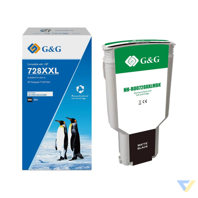 G&G Remanufactured HP 728MBK(F9J68A)(HP728XXL) Inkjet Cartridge Matte Black-0