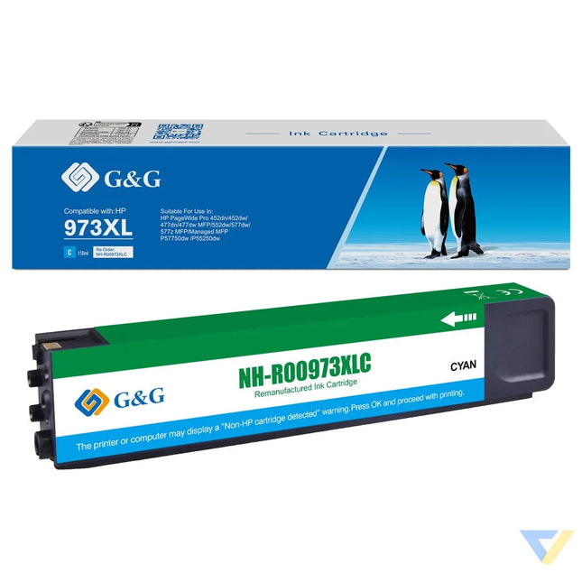 G&G Remanufactured HP 973XL/F6T81AE Inkjet Cartridge Cyan-0