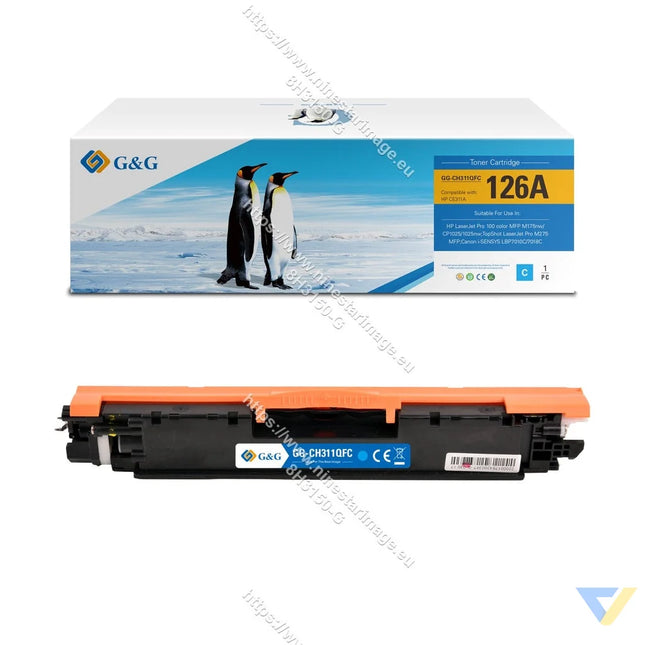 G&G Remanufactured HP CE311A/CRG129C/CRG729C/CRG329C Toner Cyan-0