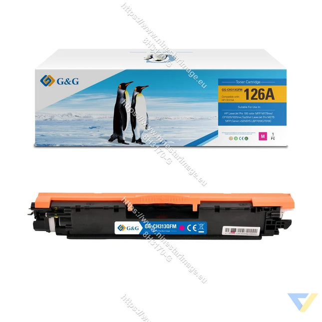 G&G Remanufactured HP CE313A/CRG129M/CRG729M/CRG329M Toner Magenta-0