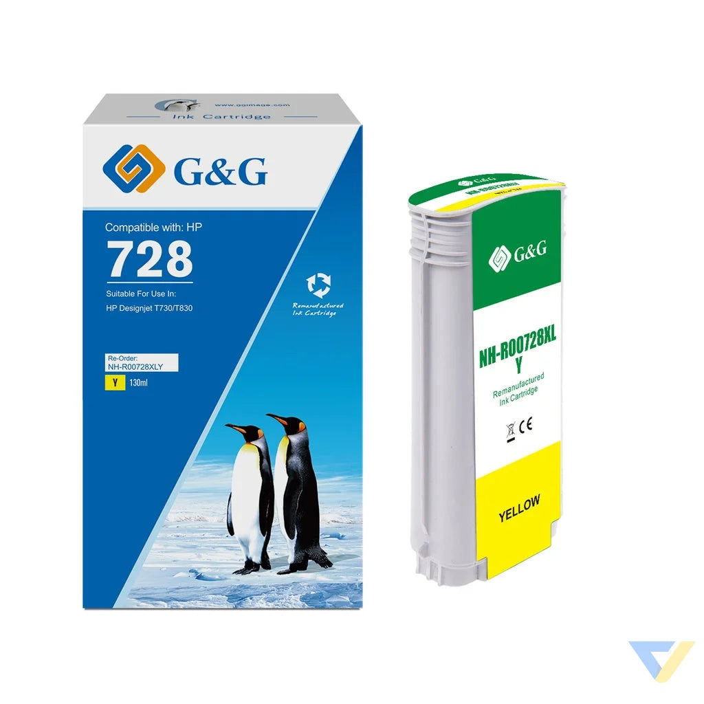 G&G Remanufactured HP F9J65A (728XL) Inkjet Cartridge Y-0