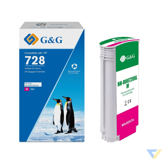G&G Remanufactured HP F9J66A (728XL) Inkjet Cartridge M-0
