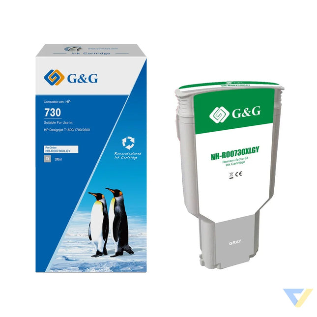 G&G Remanufactured HP P2V72A Inkjet Cartridge Gray-0