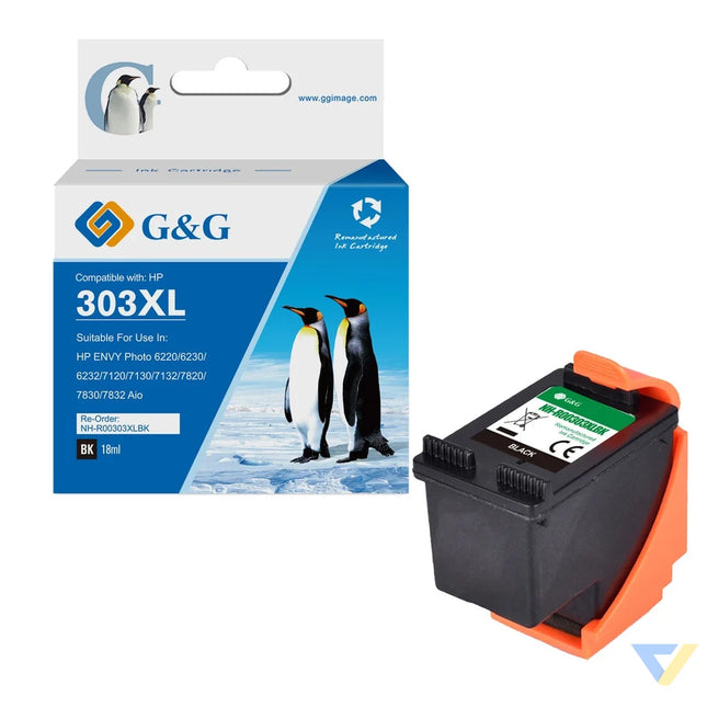 G&G Remanufactured HP T6N04AE (303XL) High Yield Inkjet Cartridge Black-0
