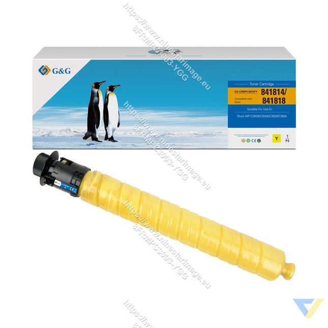 G&G Remanufactured Ricoh 841814/841818 Toner Yellow-0