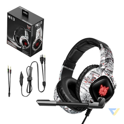 Gaming headphones ONIKUMA K19 Camou White Wired
