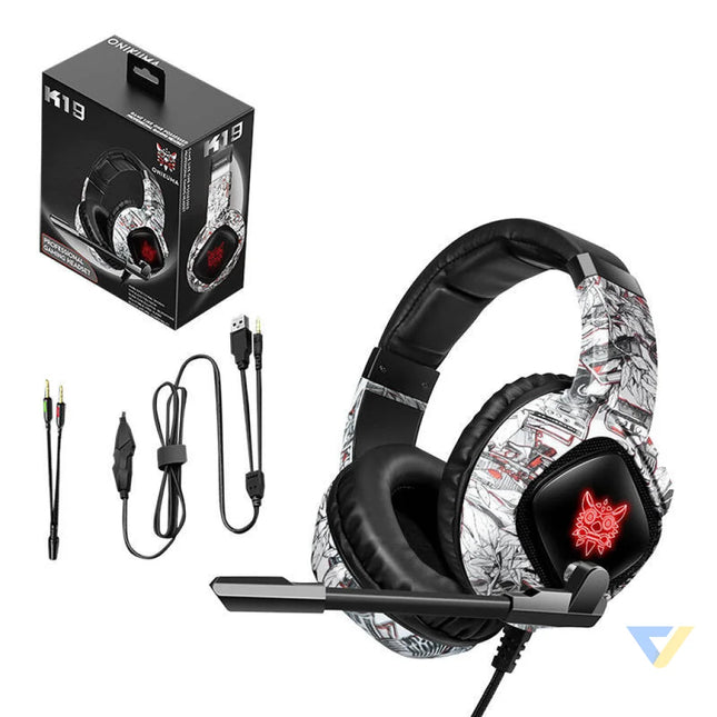 Gaming headphones ONIKUMA K19 Camou White Wired