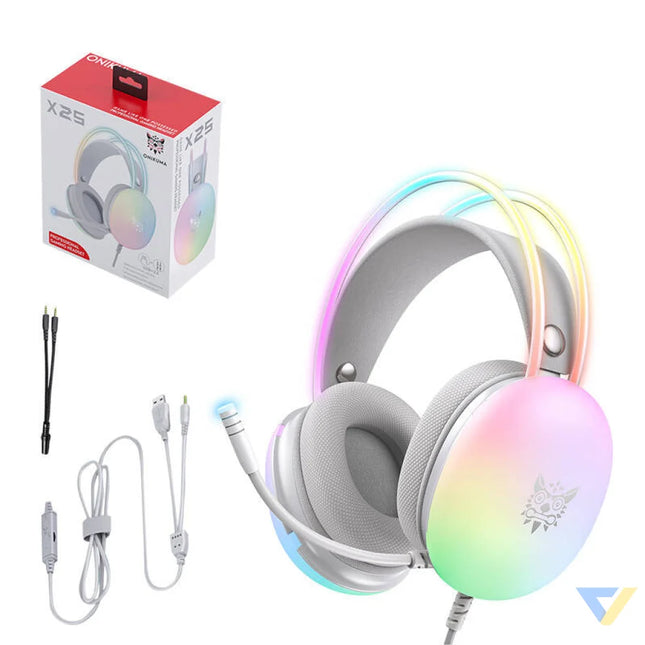 Gaming headphones ONIKUMA X25 White Wired