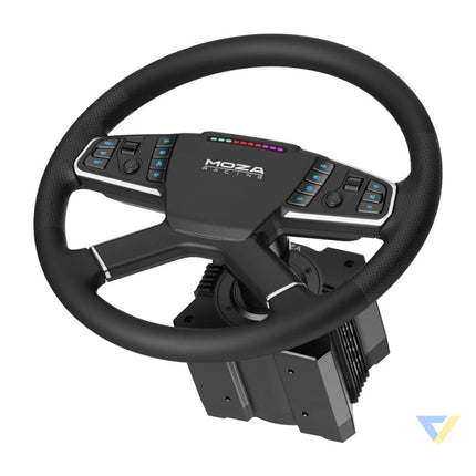 Gaming set R5 base + TSW truck steering wheel + SRP Lite pedals + Moza Racing RS071 clamps (PC) Racing simulation