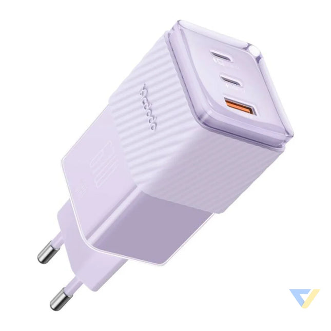 GaN 67W mains charger Mcdodo CH 1502 2x USB C USB A (purple) mains chargers