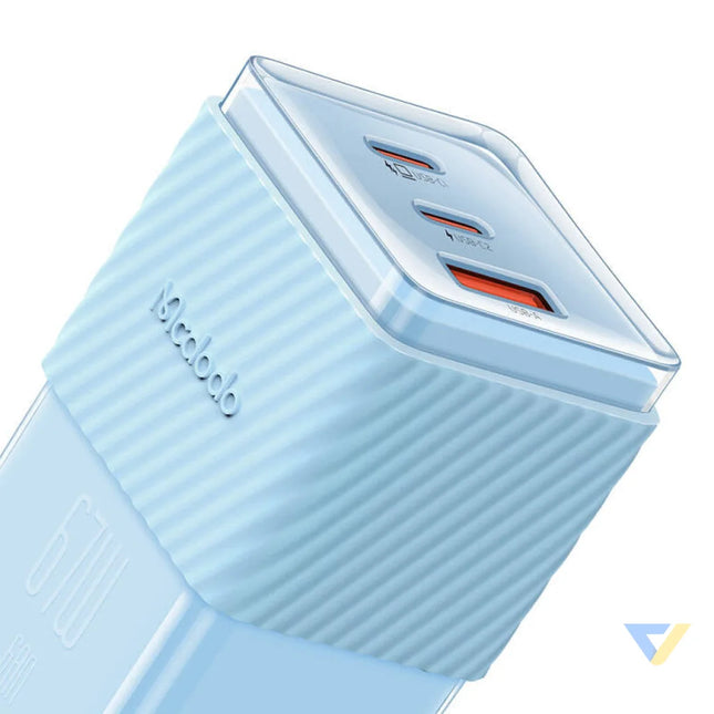 GaN 67W mains charger Mcdodo CH 1503 2x USB C USB A (blue) mains chargers