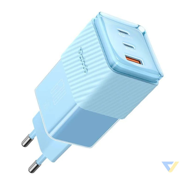 GaN 67W mains charger Mcdodo CH 1503 2x USB C USB A (blue) mains chargers