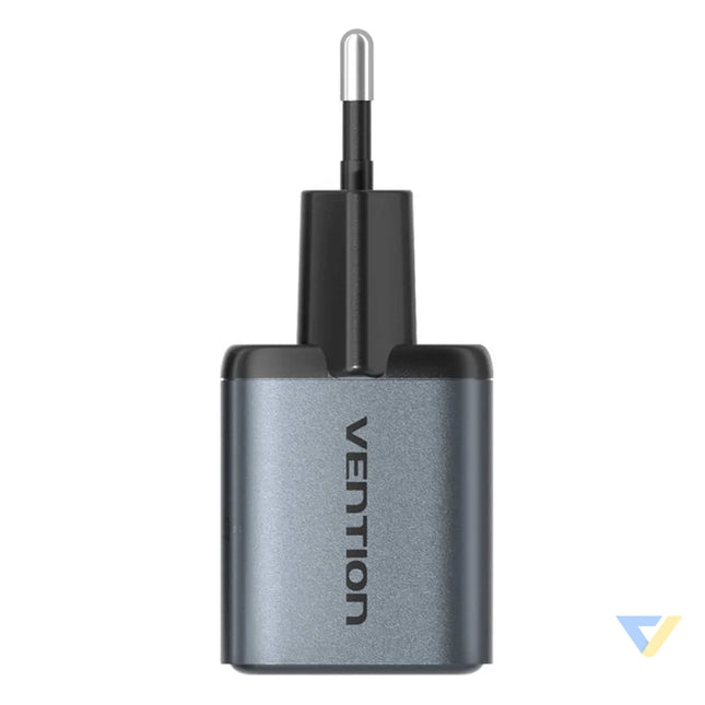 GaN Vention USB C + USB A 30W Charger (Gray) mains chargers
