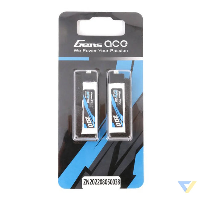 Gens ace 200mAh 3.7V 45C 1S1P Lipo Battery (2pcs) Lithium and NiMH