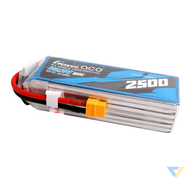 Gens ace 2500mAh 22.2V 80C 6S1P Lipo Battery Pack with XT60 plug Lithium and NiMH