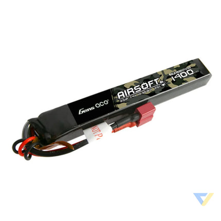 Gens ace 25C 1400mAh 2S1P 7.4V Airsoft Gun Lipo Battery with T Plug Lithium and NiMH