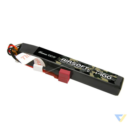 Gens ace 25C 1400mAh 2S1P 7.4V Airsoft Gun Lipo Battery with T Plug Lithium and NiMH