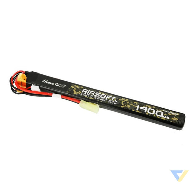 Gens ace 25C 1400mAh 3S1P 11.1V Airsoft Gun Lipo Battery with mini Tamiya Plug Connector Lithium and NiMH