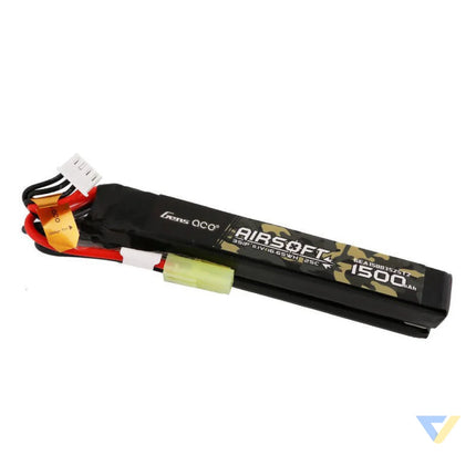 Gens ace 25C 1500mAh 3S1P 11.1V Nunchuck 2X Airsoft Gun Lipo Battery with mini Tamiya Plug Lithium and NiMH