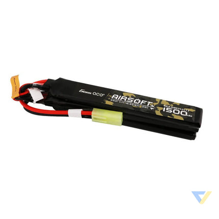Gens ace 25C 1500mAh 3S1P 11.1V Nunchuck 3X Airsoft Gun Lipo Battery with mini Tamiya Plug Lithium and NiMH