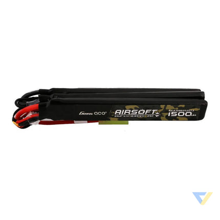 Gens ace 25C 1500mAh 3S1P 11.1V Nunchuck 3X Airsoft Gun Lipo Battery with mini Tamiya Plug Lithium and NiMH