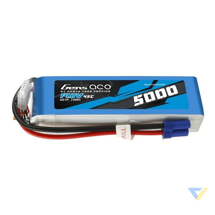 Gens Ace 5000mAh 14.8V 45C 4S1P battery Lithium and NiMH