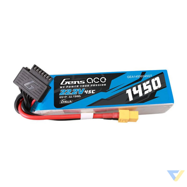 Gens Ace G Tech 1450mAh 22.2V 45C 6S1P Lipo Battery Pack with XT60 Plug Lithium and NiMH