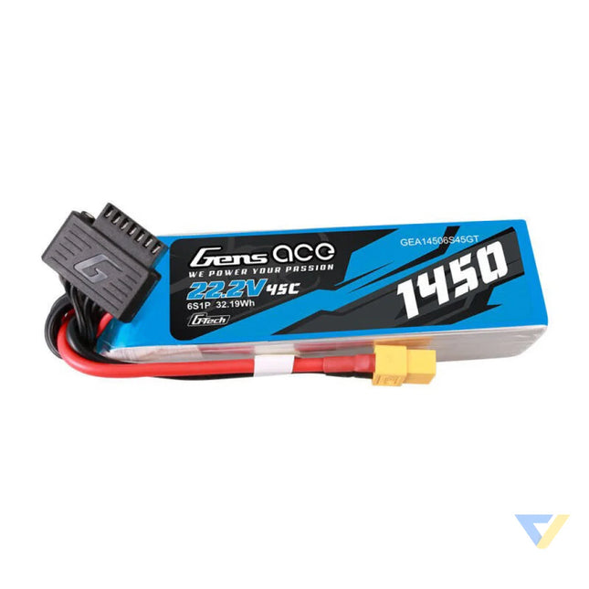 Gens Ace G Tech 1450mAh 22.2V 45C 6S1P Lipo Battery Pack with XT60 Plug Lithium and NiMH