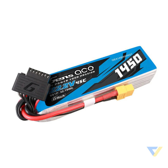 Gens Ace G Tech 1450mAh 22.2V 45C 6S1P Lipo Battery Pack with XT60 Plug Lithium and NiMH