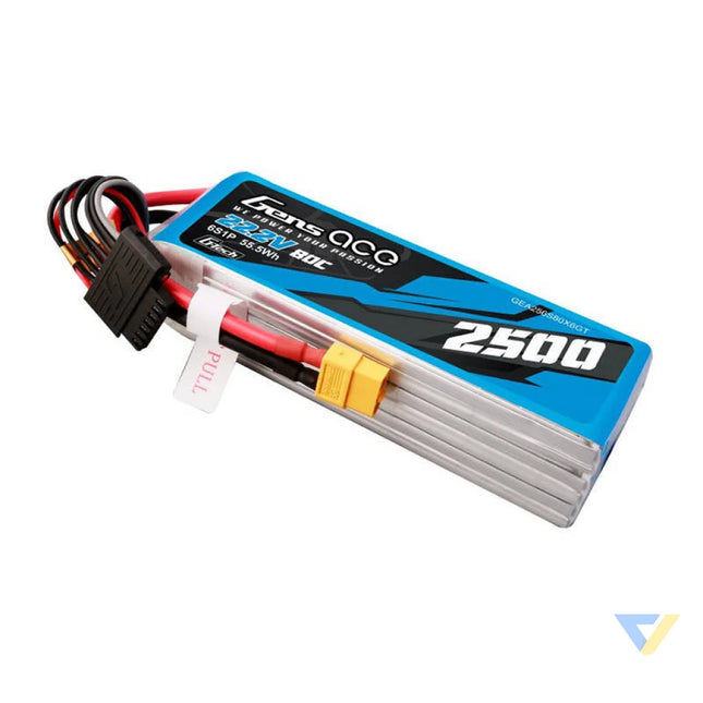 Gens ace G Tech 2500mAh 22.2V 80C 6S1P Lipo Battery Pack with XT60 plug Lithium and NiMH