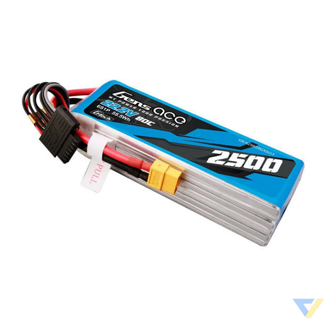 Gens ace G Tech 2500mAh 22.2V 80C 6S1P Lipo Battery Pack with XT60 plug Lithium and NiMH