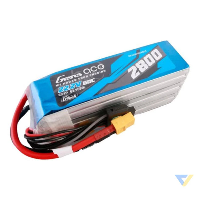 Gens ace G Tech 2800mAh 22.2V 60C 6S1P Lipo Battery Pack with XT60 plug Lithium and NiMH