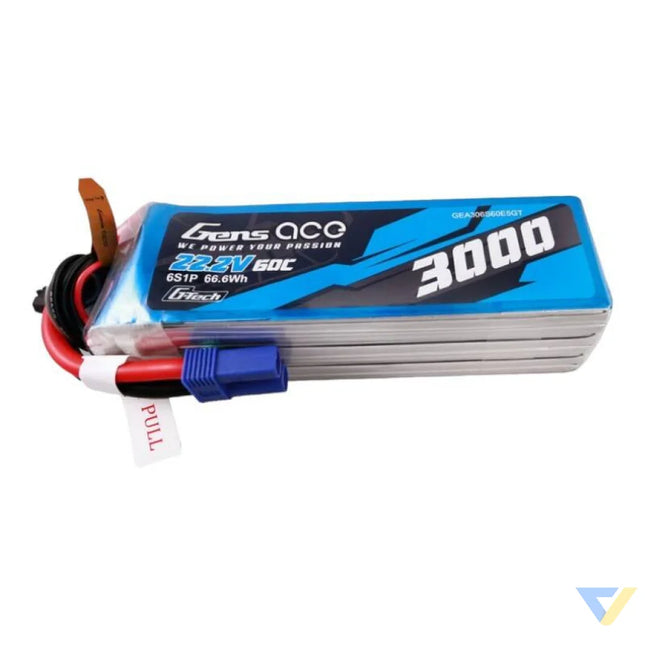 Gens ace G Tech 3000mAh 22.2V 60C 6S1P Lipo Battery Pack with EC5 plug Lithium and NiMH