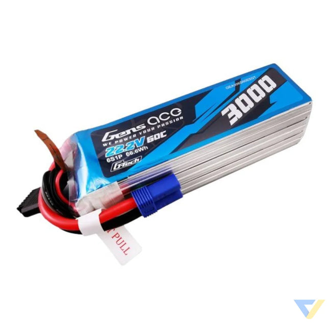 Gens ace G Tech 3000mAh 22.2V 60C 6S1P Lipo Battery Pack with EC5 plug Lithium and NiMH