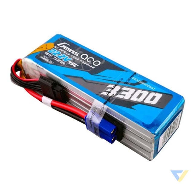 Gens ace G Tech 3300mAh 22.2V 45C 6S1P Lipo Battery Pack with EC5 Plug Lithium and NiMH
