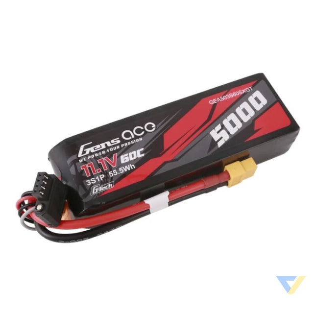 Gens ace G Tech 5000mAh 11.1V 60C 3S1P Short Size Lipo With XT60 Plug Lithium and NiMH
