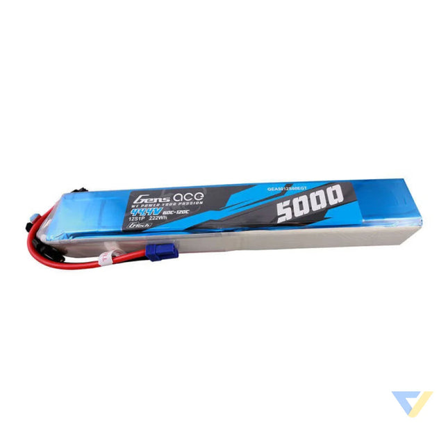 Gens ace G Tech 5000mAh 60/120C 44.4V 12S1P Lipo Battery Pack with EC5 Plug Lithium and NiMH