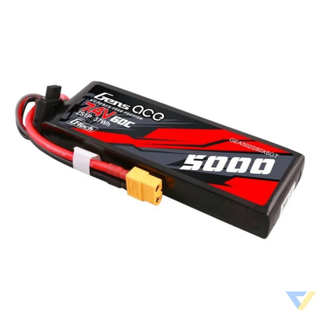 Gens ace G Tech 5000mAh 7.4V 60C 2S1P Lipo PC material case with XT60 Plug Lithium and NiMH