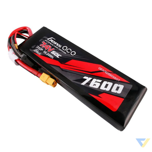 Gens ace G Tech 7600mAh 7.4V 60C 2S2P Lipo Battery PC mat Battery Lithium and NiMH