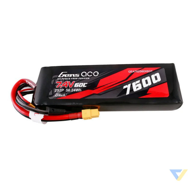 Gens ace G Tech 7600mAh 7.4V 60C 2S2P Lipo Battery PC mat Battery Lithium and NiMH
