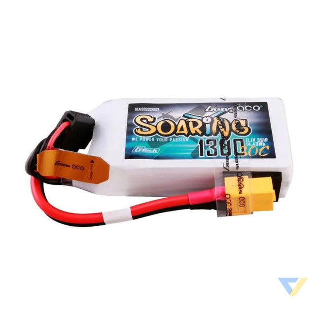 Gens ace G Tech Soaring 1300mAh 11.1V 30C 3S1P Lipo Battery Lithium and NiMH