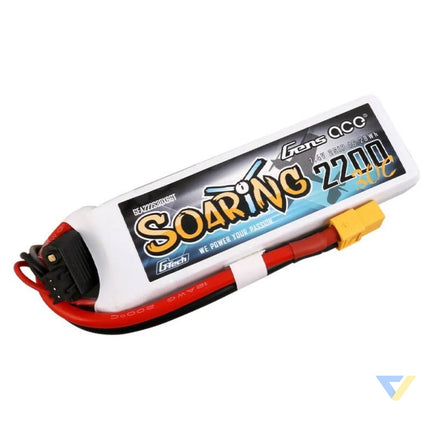 Gens Ace G Tech Soaring 2200mAh 7.4V 30C 2S1P XT60 Battery Lithium and NiMH