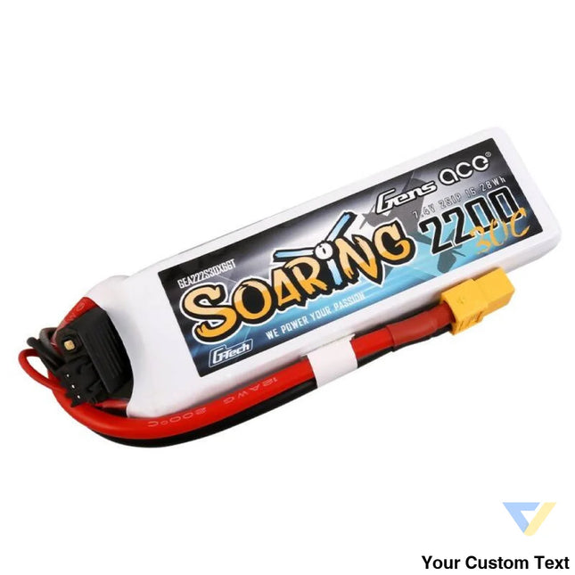 Gens Ace G Tech Soaring 2200mAh 7.4V 30C 2S1P XT60 Battery Lithium and NiMH