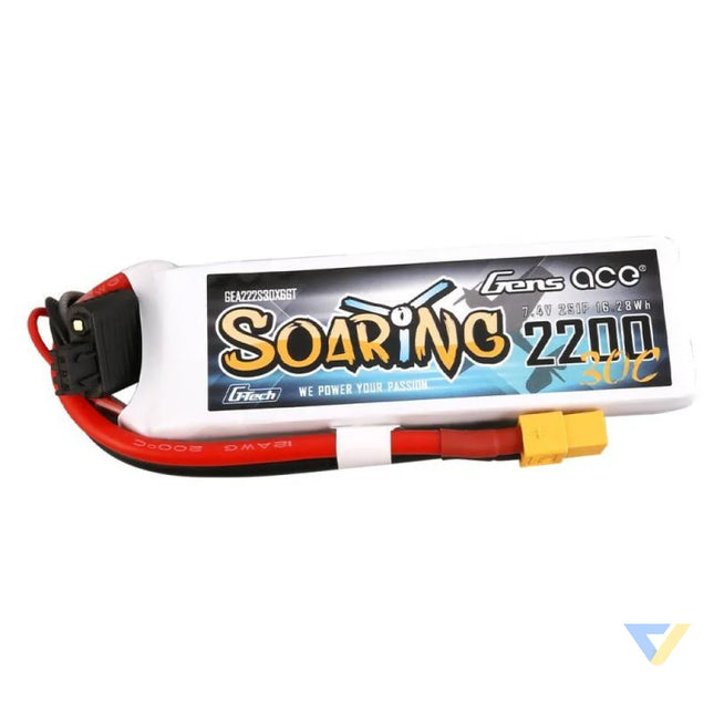 Gens Ace G Tech Soaring 2200mAh 7.4V 30C 2S1P XT60 Battery Lithium and NiMH