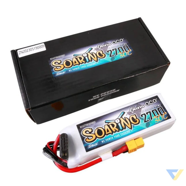 Gens ace G Tech Soaring 2700mAh 11.1V 30C 3S1P LiPo Battery Lithium and NiMH