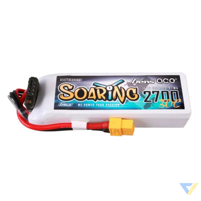 Gens ace G Tech Soaring 2700mAh 11.1V 30C 3S1P LiPo Battery Lithium and NiMH