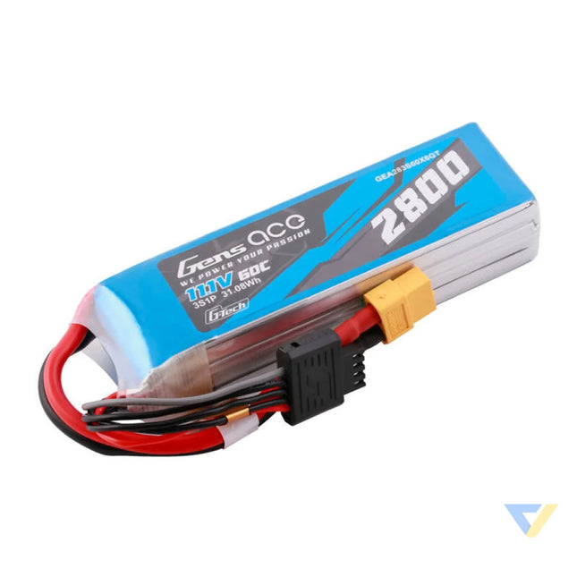Gens ace G Tech Soaring 2800mAh 11.1V 60C 3S1P LiPo XT60 Lithium and NiMH