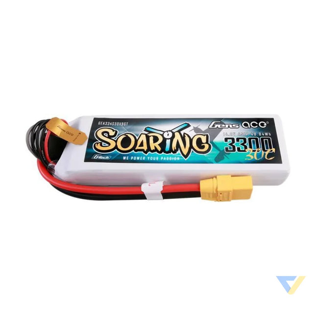 Gens ace G Tech Soaring 3300mAh 14.8V 30C 4S1P Lipo Battery Lithium and NiMH